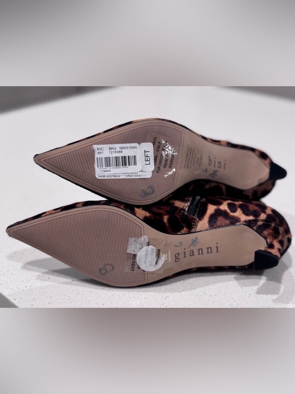 Gianni Bini Georgina Leopard Print Calf Hair Kitten Heel Booties Size 6M - Picture 8 of 13